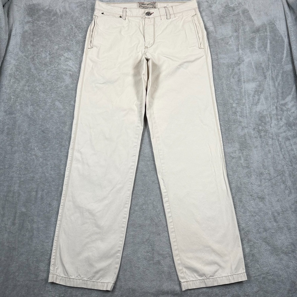 Tommy Bahama Denim Straight Leg Jeans Mens 34x34 Cream Chino Pockets Pants